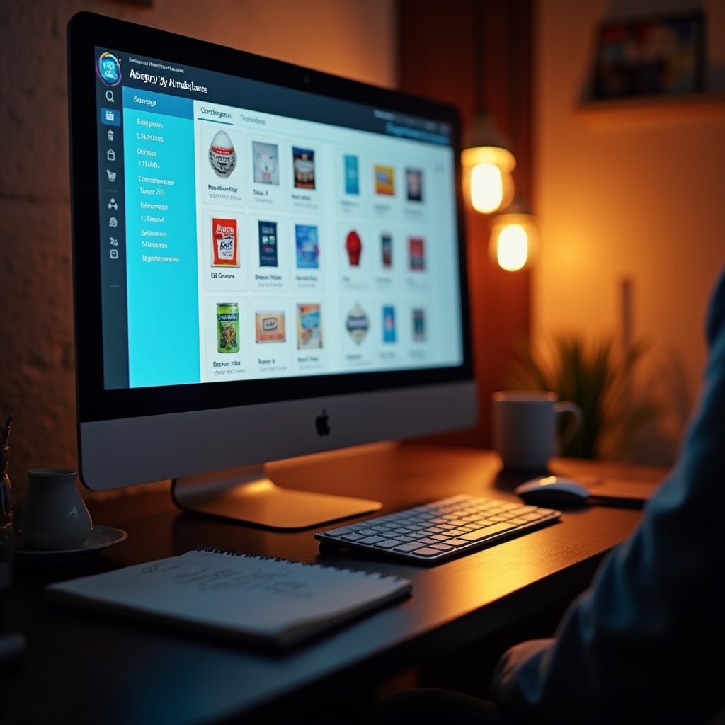 Nastavenie e-shopu na obrazovke počítača